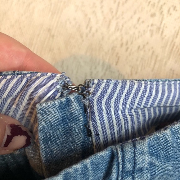 Anthropologie Pilcro and the letterpress chambray panel fringe skirt - Picture 8 of 10